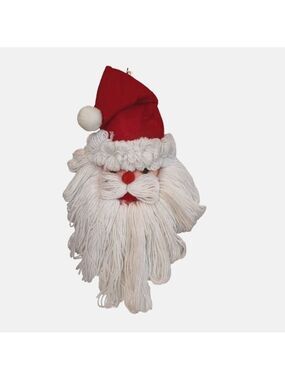Vintage handmade Large Santa Christmas face head door wall hanging